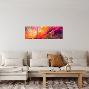 Obraz - Dynamická abstrakcia (s hodinami) (90x30 cm)