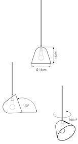 Nyta Tilt S závesná lampa kábel 3 m červená čierna