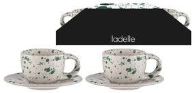 Bielo-zelené šálky na espresso z kameniny v súprave 2 ks 100 ml Carnival – Ladelle