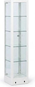 Presklená vitrína, 1800 × 400 × 400 mm, biela
