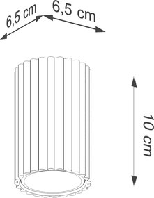 Stropné svietidlo Karbon, 1x tmavobéžové hliníkové tienidlo, (10 cm)