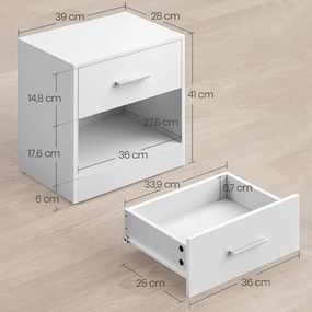 Klasický nočný stolík 39x27.6x41 cm