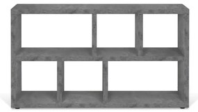 Sivá knižnica v dekore betónu 150x83 cm Berlin – TemaHome