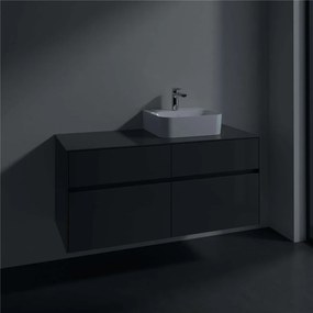 VILLEROY &amp; BOCH Collaro závesná skrinka pod umývadlo na dosku (umývadlo vpravo), 4 zásuvky, 1200 x 500 x 548 mm, Glossy Grey, C09900FP