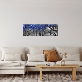 Obrázok - Modré stromy, Central Park, New York (s hodinami) (90x30 cm)