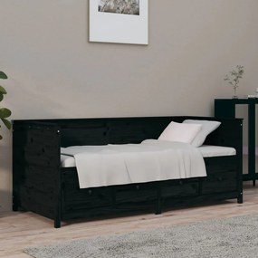 Denná posteľ čierna 90x190 cm borovicový masív