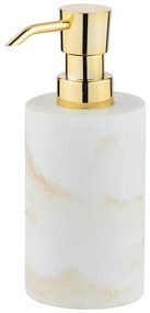 Biely dávkovač mydla s detailom v zlatej farbe Wenko Odos, 290 ml
