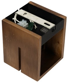 Rustikálna nástenná lampa z orechového dreva 9,7 - Transfer Groove