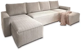 Krémová sedacia súprava do U SMART COSARO 295x140 cm