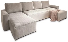Krémová sedacia súprava do U SMART COSARO 295x140 cm