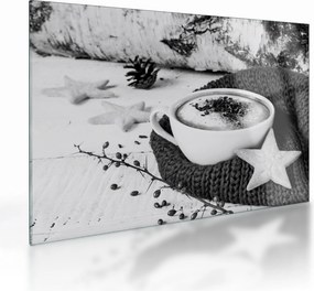Sklenený obraz - Zimné cappuccino (70x50 cm)