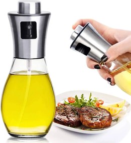 Dávkovač oleja s rozstrekovačom 200 ml - strieborný