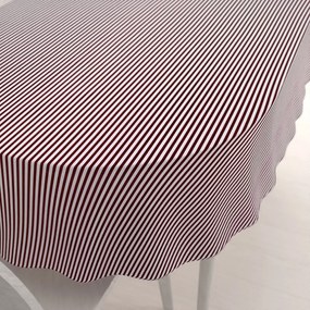 Biante Bavlnený oválny obrus Sandra SA-363 Tmavo červeno-biele pásiky 120x140 cm