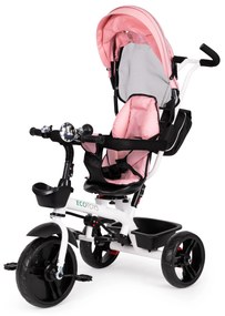 Trojkolka otočné sedadlo so strieškou Ružová ECOTOYS
