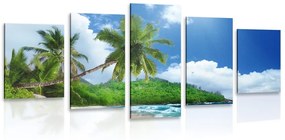 5-dielny obraz nádherná pláž na ostrove Seychely