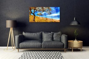 Skleneny obraz Lúka strom príroda 140x70 cm