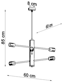 Čierne stropné svetlo Nice Lamps Donato 6