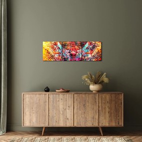 Obraz - Merkaba s krídlami, abstrakcia (s hodinami) (90x30 cm)