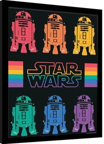 Rámovaný Obraz - Star Wars Pride - R2D2 Rainbow
