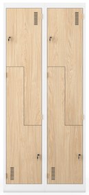Kovová skriňa JULIA, 800 x 1850 x 450 mm, Eco Design: biela/dub sonoma