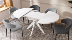 RENZO Biely - OKRÚHLY STÔL Ø110 ROZKLADACÍ DO 180 cm | DO KUCHYNE JEDÁLNE OBÝVAČKY RETRO