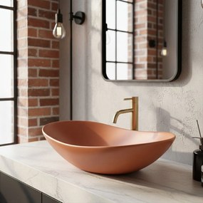 Rea Royal, umývadlo na dosku 615×360×155 mm, oranžová matná, REA-U3530