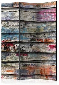 Paraván - Colourful Wood [Room Dividers] Veľkosť: 135x172, Verzia: Akustický