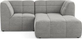 Sivá rohová pohovka z textílie buklé (pravý roh/s leňoškou) Aloha – Makamii