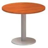 Kruhový konferenčný stôl Alfa 400 so sivým podnožím, 70 x 50,7 cm, dezén čerešňa