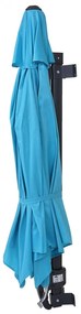 Nástenný slnečník Casoria 3 m polyester hliník/oceľ - tyrkysová