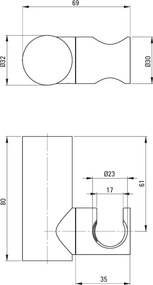 Deante Round, okrúhly bodový držiak ručnej sprchy z mosadze, zlatá matná, DEA-ANR_R21U