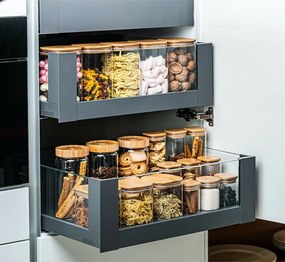 4Home Sklenená dóza na potraviny s viečkom Bamboo, 540 ml, 540 ml