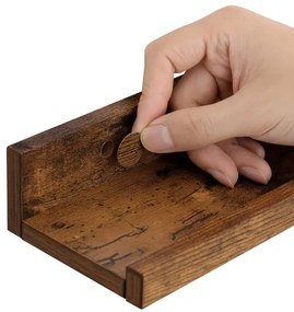 Sada 3 ks nástenných políc SHELFY, hnedá