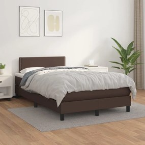 Boxspring posteľ s matracom hnedá 120x200 cm umelá koža 3141056