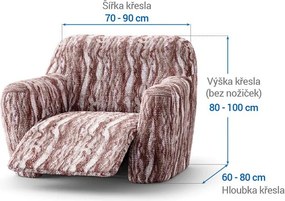 Bielastické poťahy OCEANO NOVÉ hnedo-vínové relaxačné kreslo (š. 70 - 90 cm)