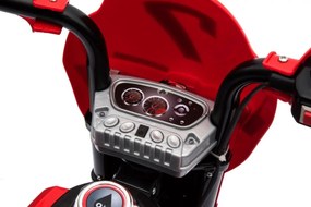 Ramiz Krížový bicykel pre deti Vozidlo na batérie Červené + asistenčné kolesá + LED zvuky