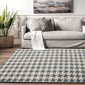Tutumi Clover, plyšový koberec 160x230 cm, šedá, SHG-04022