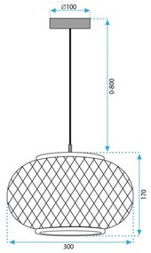 Závesná lampa La Belle Boho III čierna/hnedá