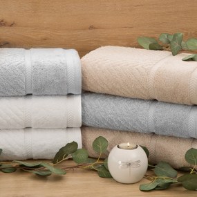 BAVLNENÝ UTERÁK KALIA4 50X90 CM STRIEBORNÁ