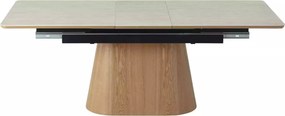 Jedálenský rozkladací stôl Monaco 160/200 cm keramika travertín/dub prírodný