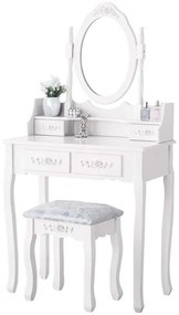 Kozmetický stolík so zásuvkami a otočným zrkadlom