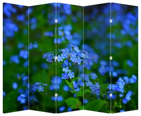 Paraván - Modré kvety (210x170 cm)