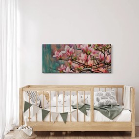 Obraz - Olejomaľba, Rozkvitnutá sakura (120x50 cm)