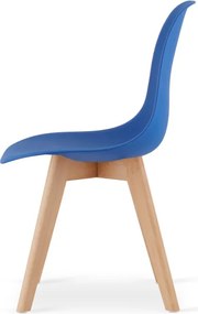 Set troch jedálenských stoličiek KITO modré / naturálne nohy (3 ks)