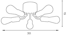 Prisadený luster BRENDA 5xE27/60W/230V čierna