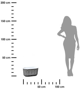 PLASTOVÝ KVETINÁČ ETNIC 20X40 CM ČIERNA