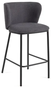 Tmavosivá barová stolička (výška sedadla 65 cm) Ciselia – Kave Home