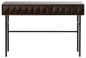 Tmavohnedý konzolový stolík s doskou v dubovom dekore 39x117 cm Latina – Unique Furniture
