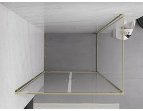 Mexen Exo, výklopný sprchový kút 90 x 80 cm, číre sklo, zlatá, 8182-090-080-50-00