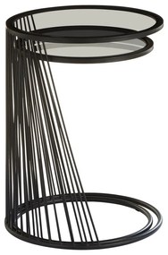 Okrúhle odkladacie stolíky so sklenenou doskou v súprave 2 ks Trento – Premier Housewares